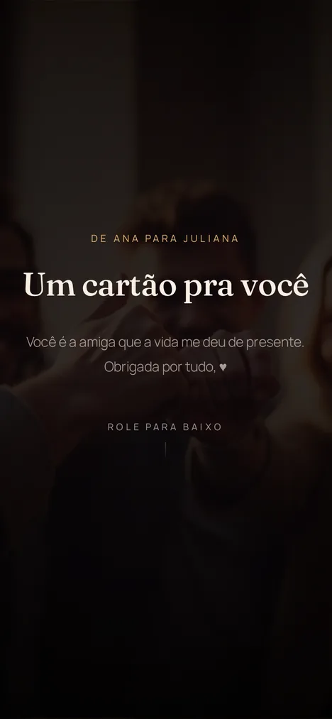 A capa — A abertura que revela a surpresa para vocês e a turma.