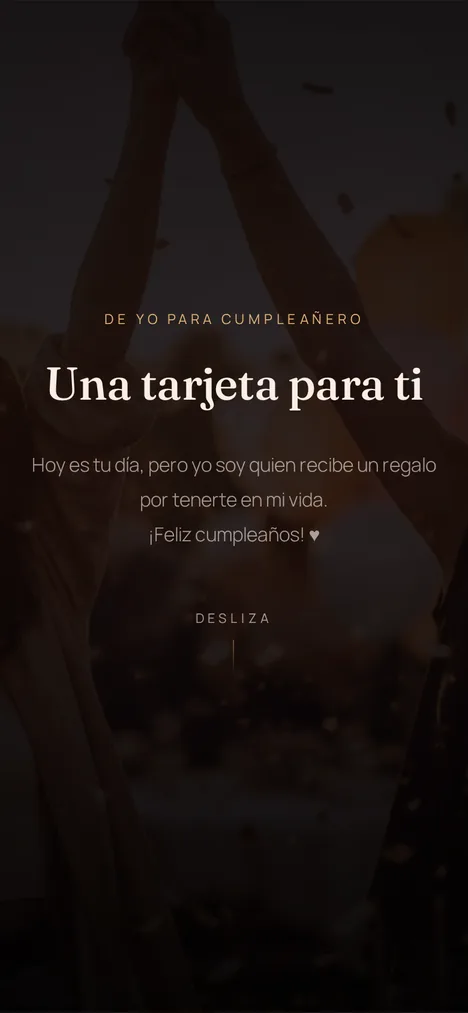 La portada — La apertura que revela la sorpresa para quien cumple años.
