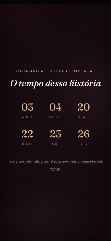 Contador do tempo — Cada segundo da história de quem faz aniversário.