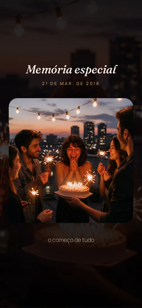Memória marcante — O momento com quem faz aniversário que ficou pra sempre.