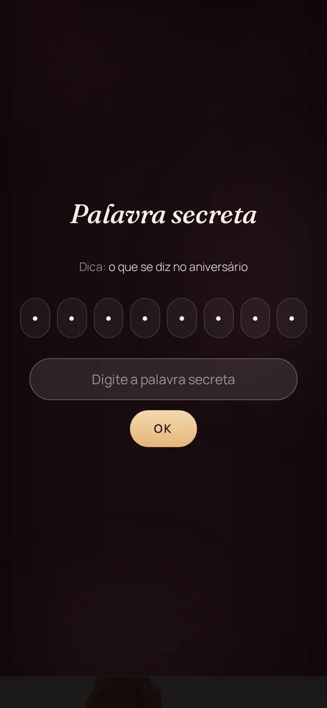 Palavra secreta — Um mini-jogo que só quem faz aniversário entende.