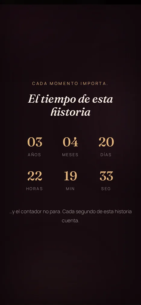 Contador de tiempo — Cada segundo de la historia de tú y tu abuela.