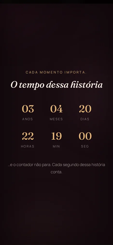Contador do tempo — Cada segundo da história de você e sua avó.