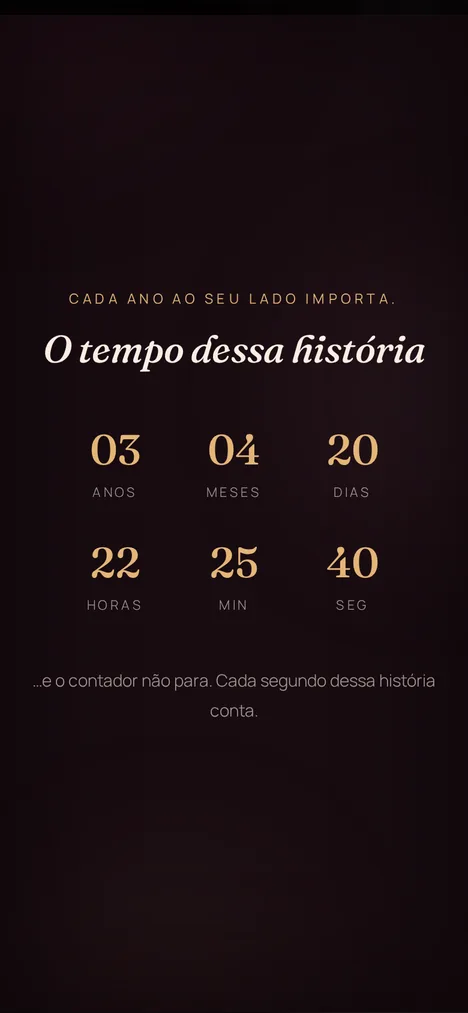Contador do tempo — Cada segundo da história de vocês dois.