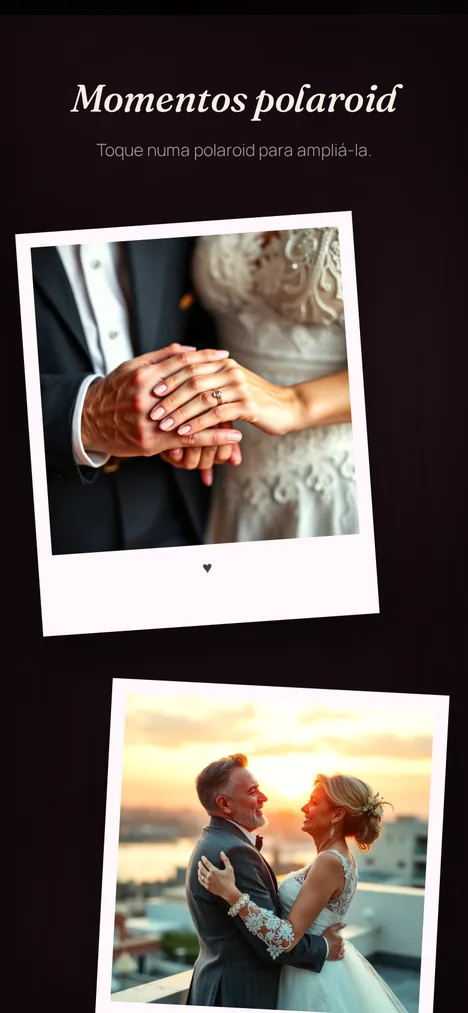 Polaroids — Memórias de vocês dois em moldura nostálgica.