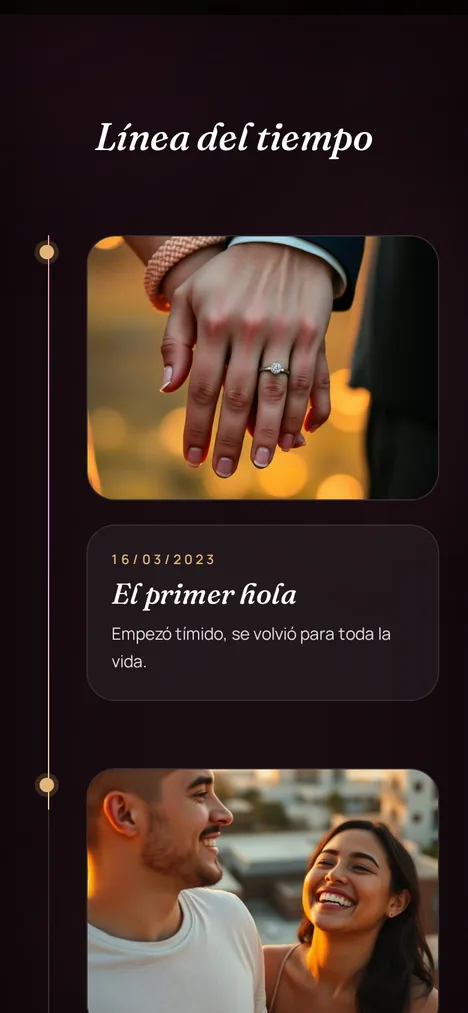 Línea del tiempo — Los capítulos de quien amas en orden.