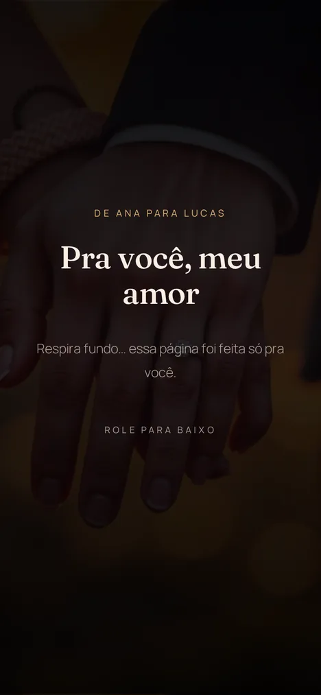 A capa — A abertura que revela a surpresa para quem você ama.