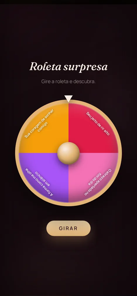 Roleta — Uma surpresa a cada giro para quem você ama.