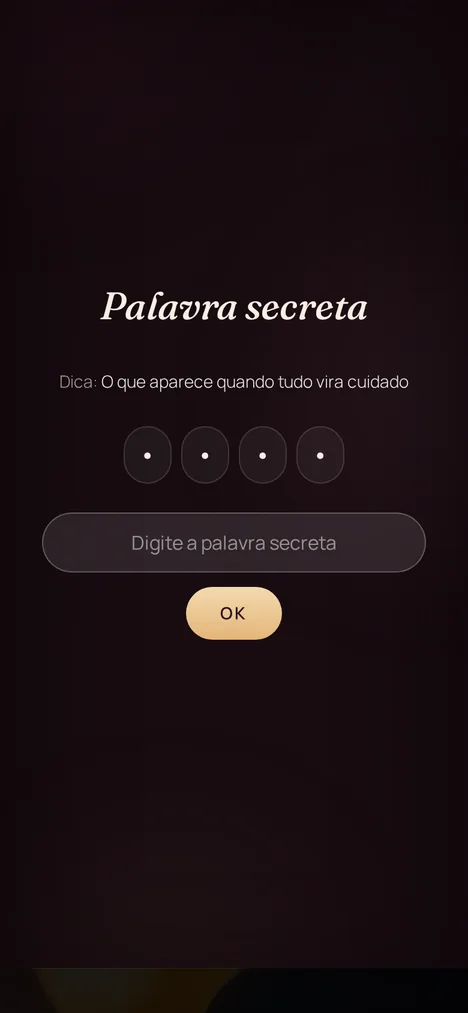 Palavra secreta — Um mini-jogo que só quem você ama entende.