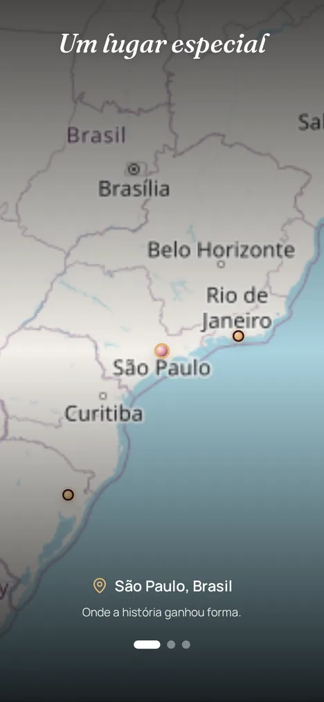 Mapa real — Os lugares que marcaram quem você ama.