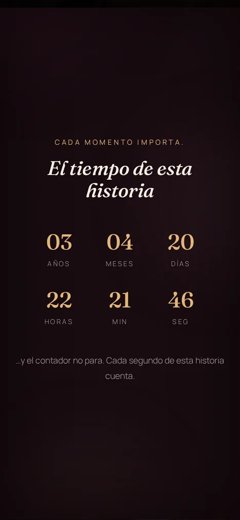 Contador de tiempo — Cada segundo de la historia de tú y tu hermana.
