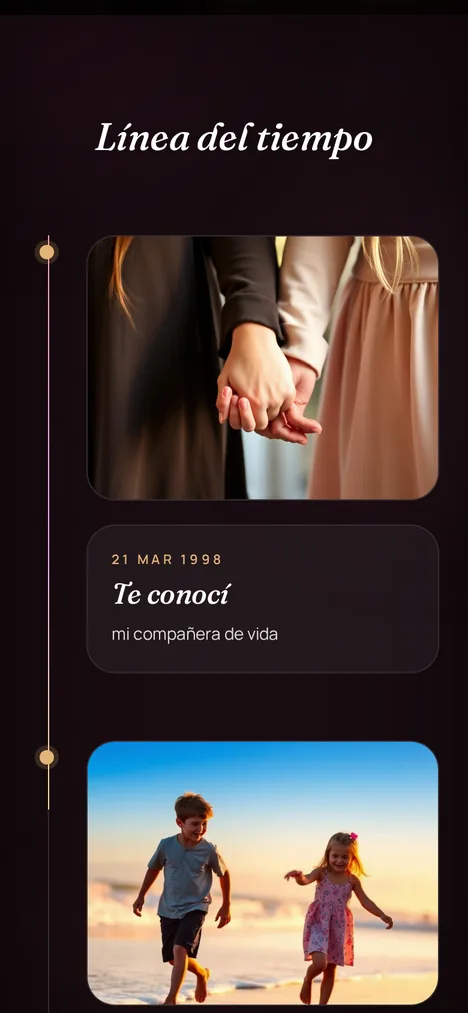 Línea del tiempo — Los capítulos de tú y tu hermana en orden.