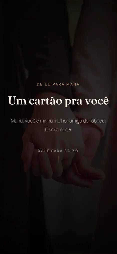 A capa — A abertura que revela a surpresa para você e sua irmã.
