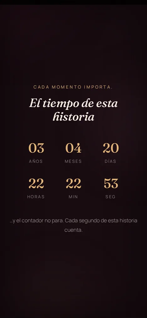 Contador de tiempo — Cada segundo de la historia de tú y tu hermano.