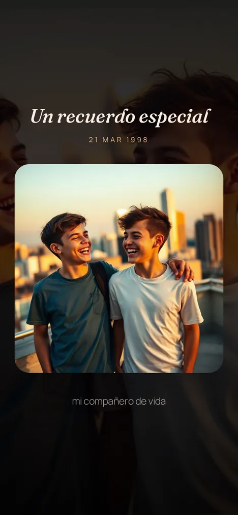 Recuerdo especial — El momento con tú y tu hermano que quedó para siempre.