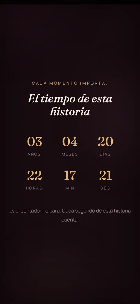 Contador de tiempo — Cada segundo de la historia de tú y tu mamá.