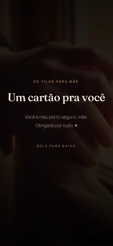 A capa — A abertura que revela a surpresa para você e sua mãe.