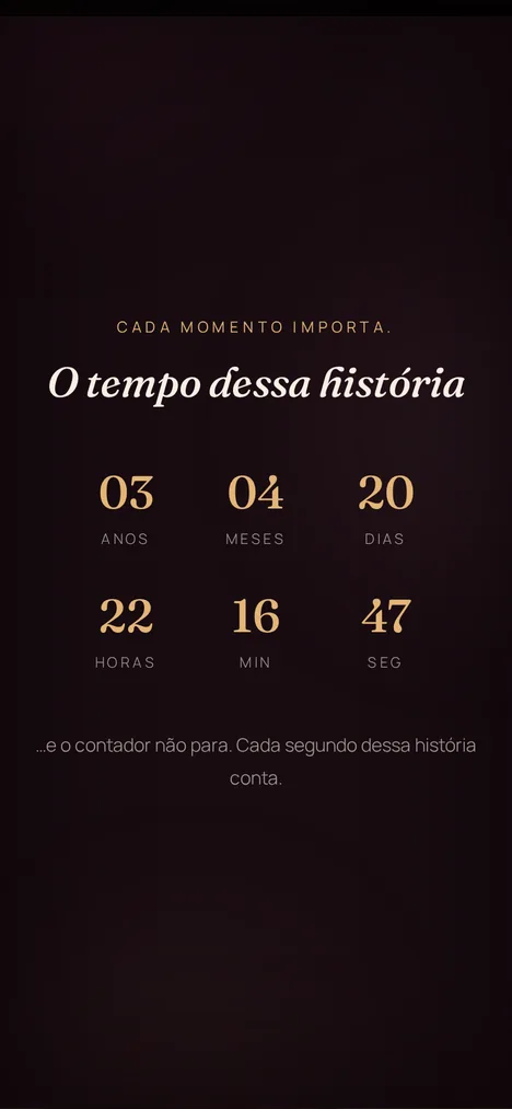 Contador do tempo — Cada segundo da história de você e sua mãe.
