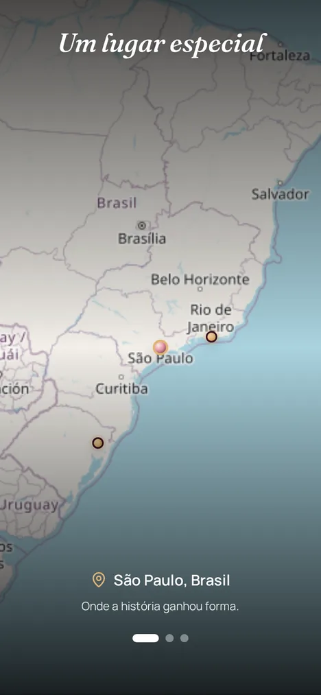 Mapa real — Os lugares que marcaram vocês dois.