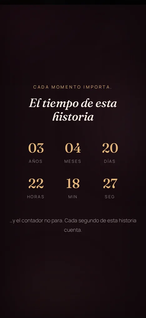 Contador de tiempo — Cada segundo de la historia de tú y tu papá.