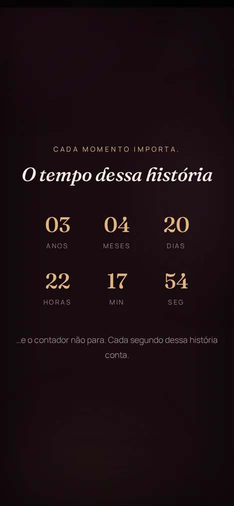 Contador do tempo — Cada segundo da história de você e seu pai.