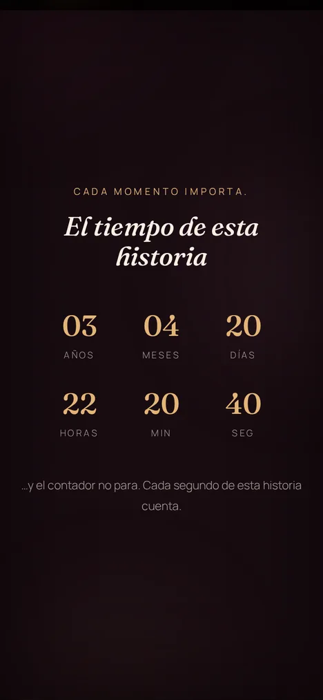 Contador de tiempo — Cada segundo de la historia de tú y tu abuelo.