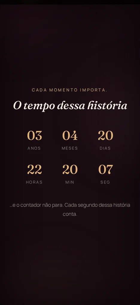 Contador do tempo — Cada segundo da história de você e seu avô.
